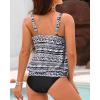 imageYonique Blouson Tankini Swimsuits for Women Loose Fit Floral Printed Modest Two Piece Bathing SuitsBlack and White