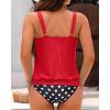 imageYonique Blouson Tankini Swimsuits for Women Loose Fit Floral Printed Modest Two Piece Bathing SuitsRed