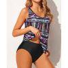 imageYonique Blouson Tankini Swimsuits for Women Loose Fit Floral Printed Modest Two Piece Bathing SuitsTribal