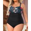 imageYonique Women Plus Size One Piece Swimsuits Tummy Control Bathing Suits Vintage SwimwearBlack Floral
