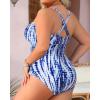 imageYonique Women Plus Size One Piece Swimsuits Tummy Control Bathing Suits Vintage SwimwearBlue Tie Dye