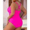 imageYonique Women Plus Size One Piece Swimsuits Tummy Control Bathing Suits Vintage SwimwearHot Pink