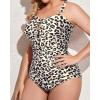 imageYonique Women Plus Size One Piece Swimsuits Tummy Control Bathing Suits Vintage SwimwearLeopard1