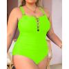 imageYonique Women Plus Size One Piece Swimsuits Tummy Control Bathing Suits Vintage SwimwearNeon Gren