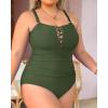 imageYonique Women Plus Size One Piece Swimsuits Tummy Control Bathing Suits Vintage SwimwearOlive Green