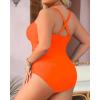 imageYonique Women Plus Size One Piece Swimsuits Tummy Control Bathing Suits Vintage SwimwearOrange