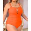 imageYonique Women Plus Size One Piece Swimsuits Tummy Control Bathing Suits Vintage SwimwearOrange