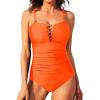imageYonique Women Plus Size One Piece Swimsuits Tummy Control Bathing Suits Vintage SwimwearOrange