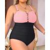 imageYonique Women Plus Size One Piece Swimsuits Tummy Control Bathing Suits Vintage SwimwearPink