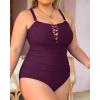imageYonique Women Plus Size One Piece Swimsuits Tummy Control Bathing Suits Vintage SwimwearPurple