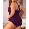 imageYonique Women Plus Size One Piece Swimsuits Tummy Control Bathing Suits Vintage SwimwearPurple