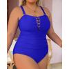 imageYonique Women Plus Size One Piece Swimsuits Tummy Control Bathing Suits Vintage SwimwearRoyal Blue 01