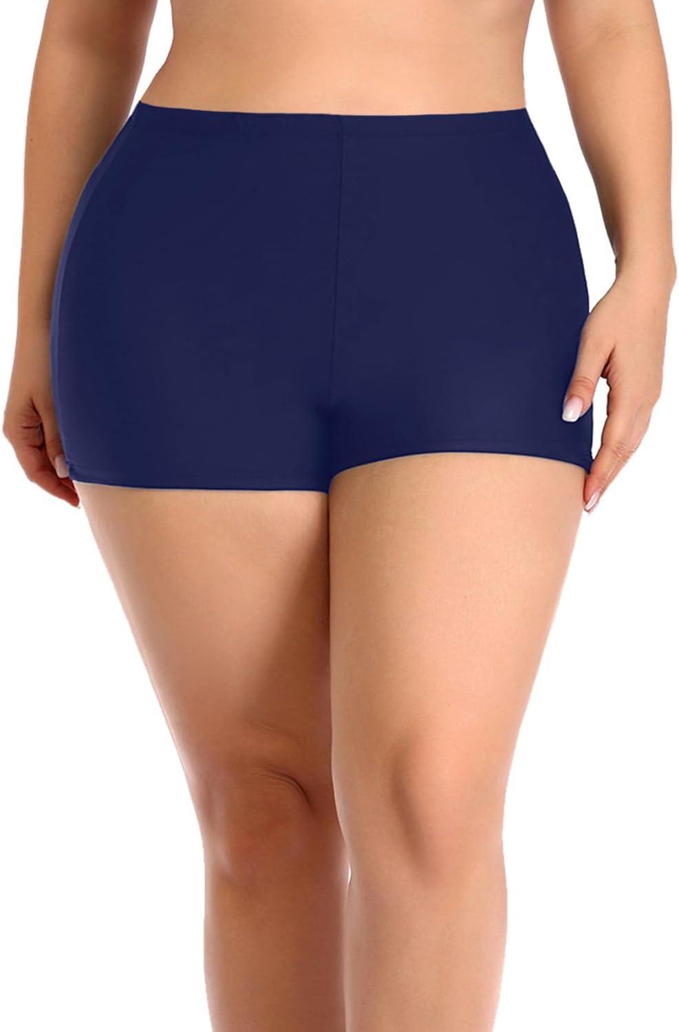imageYonique Plus Size Tankini Swimsuits for Women Blouson Tankini Tops with Swim Shorts Two Piece Bathing SuitsBlue Colorful Galaxy