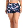 imageYonique Plus Size Tankini Swimsuits for Women Blouson Tankini Tops with Swim Shorts Two Piece Bathing SuitsBlack Flamingo
