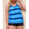 imageYonique Plus Size Tankini Swimsuits for Women Blouson Tankini Tops with Swim Shorts Two Piece Bathing SuitsGradient Blue