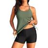 imageYonique Two Piece Tankini Swimsuits for Women with Shorts Athletic Bathing Suits Tummy Control SwimwearArmy Green