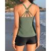 imageYonique Two Piece Tankini Swimsuits for Women with Shorts Athletic Bathing Suits Tummy Control SwimwearArmy Green