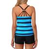 imageYonique Two Piece Tankini Swimsuits for Women with Shorts Athletic Bathing Suits Tummy Control SwimwearBlue