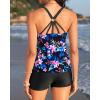 imageYonique Two Piece Tankini Swimsuits for Women with Shorts Athletic Bathing Suits Tummy Control SwimwearFlowers
