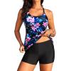 imageYonique Two Piece Tankini Swimsuits for Women with Shorts Athletic Bathing Suits Tummy Control SwimwearFlowers
