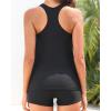 imageYonique Two Piece Tankini Swimsuits for Women with Shorts Athletic Bathing Suits Tummy Control SwimwearSolid Black 02