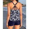 imageYonique Two Piece Tankini Swimsuits for Women with Shorts Athletic Bathing Suits Tummy Control SwimwearTibetan Blue Flower
