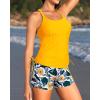 imageYonique Two Piece Tankini Swimsuits for Women with Shorts Athletic Bathing Suits Tummy Control SwimwearYellow Floral