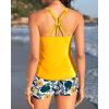 imageYonique Two Piece Tankini Swimsuits for Women with Shorts Athletic Bathing Suits Tummy Control SwimwearYellow Floral