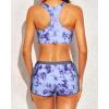 imageYonique 3 Piece Athletic Tankini Swimsuits for Women with Shorts Swim Tank Tops with Sports Bra and Boyshorts Bathing SuitsBlue Tie Dye