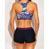 imageYonique 3 Piece Athletic Tankini Swimsuits for Women with Shorts Swim Tank Tops with Sports Bra and Boyshorts Bathing SuitsMaroon