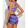 imageYonique 3 Piece Athletic Tankini Swimsuits for Women with Shorts Swim Tank Tops with Sports Bra and Boyshorts Bathing SuitsPurple