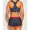 imageYonique 3 Piece Athletic Tankini Swimsuits for Women with Shorts Swim Tank Tops with Sports Bra and Boyshorts Bathing SuitsRed
