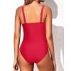 imageYonique Women One Piece Swimsuit Tummy Control Vintage Bathing Suit Ruched SwimwearRed