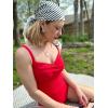 imageYonique Women One Piece Swimsuit Tummy Control Vintage Bathing Suit Ruched SwimwearRed