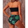 imageYonique Womens Bandeau Bikini Set Two Piece Smocked Swimsuits Ruffle Off Shoulder Bathing Suit with High Waisted BottomsBlack