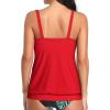 imageYonique Womens Blouson Tankini Top No Bottom Loose Fit Swim Top Modest Tank Top Red XL