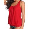 imageYonique Womens Blouson Tankini Top No Bottom Loose Fit Swim Top Modest Tank Top Red XL
