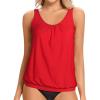 imageYonique Womens Blouson Tankini Top No Bottom Loose Fit Swim Top Modest Tank Top Red XL