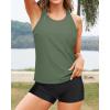 imageYonique Tankini Swimsuits for Women 3 Piece Bathing Suits Swim Tank Top with Boy Shorts and Bra Modest SwimwearArmy Green
