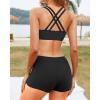 imageYonique Tankini Swimsuits for Women 3 Piece Bathing Suits Swim Tank Top with Boy Shorts and Bra Modest SwimwearBlack 02