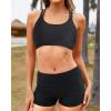 imageYonique Tankini Swimsuits for Women 3 Piece Bathing Suits Swim Tank Top with Boy Shorts and Bra Modest SwimwearBlack 02