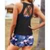 imageYonique Tankini Swimsuits for Women 3 Piece Bathing Suits Swim Tank Top with Boy Shorts and Bra Modest SwimwearBlack