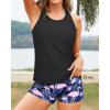 imageYonique Tankini Swimsuits for Women 3 Piece Bathing Suits Swim Tank Top with Boy Shorts and Bra Modest SwimwearBlack