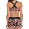 imageYonique Tankini Swimsuits for Women 3 Piece Bathing Suits Swim Tank Top with Boy Shorts and Bra Modest SwimwearBlack Brown Leopard