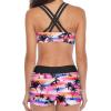 imageYonique Tankini Swimsuits for Women 3 Piece Bathing Suits Swim Tank Top with Boy Shorts and Bra Modest SwimwearBlack Purple Coconut