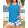 imageYonique Tankini Swimsuits for Women 3 Piece Bathing Suits Swim Tank Top with Boy Shorts and Bra Modest SwimwearBlue Flower