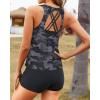 imageYonique Tankini Swimsuits for Women 3 Piece Bathing Suits Swim Tank Top with Boy Shorts and Bra Modest SwimwearCamo