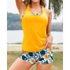 imageYonique Tankini Swimsuits for Women 3 Piece Bathing Suits Swim Tank Top with Boy Shorts and Bra Modest SwimwearOrange Yellow
