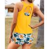 imageYonique Tankini Swimsuits for Women 3 Piece Bathing Suits Swim Tank Top with Boy Shorts and Bra Modest SwimwearOrange Yellow
