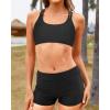 imageYonique Tankini Swimsuits for Women 3 Piece Bathing Suits Swim Tank Top with Boy Shorts and Bra Modest SwimwearRed Floral
